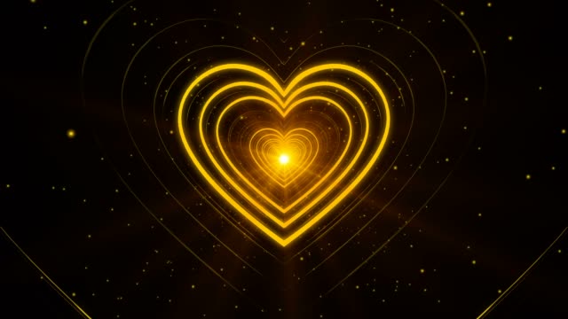 Yellow Looping Abstract Heart Shape Seamless