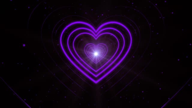 Purple Looping Abstract Heart Shape Corridor