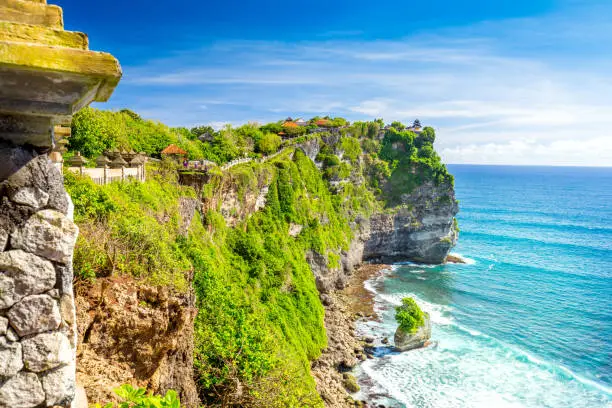 Colorful Landscape of ocean coastline, Bali, Indonesia, big size