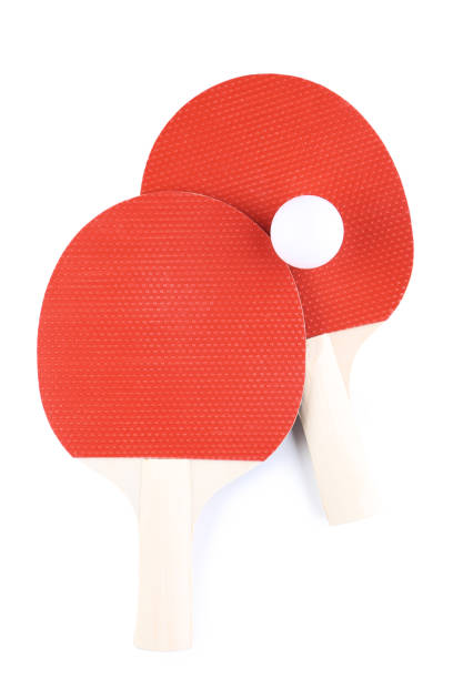 istock Table tennis rackets with ball isolated on white background 1132216273