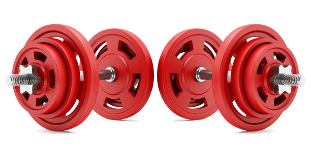 istock two red dumbbells isolated on white background 1132220068