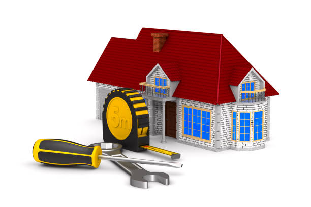 istock house and tools on white background. Isolated 3D illustration 1132221211