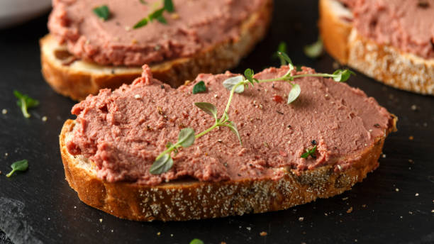 istock Fresh homemade chicken liver pate on bread 1132222663