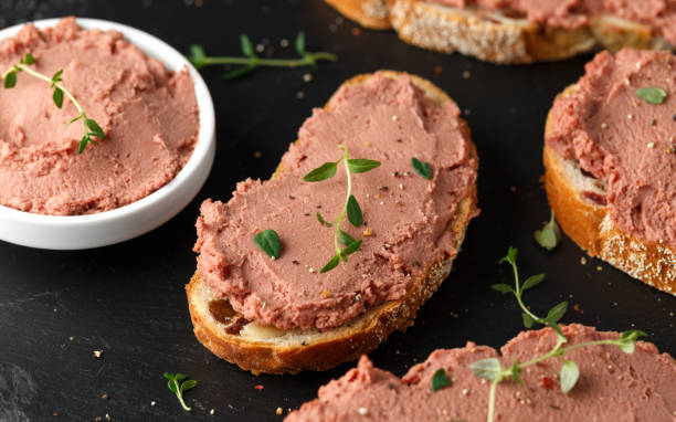 istock Fresh homemade chicken liver pate on bread 1132222665