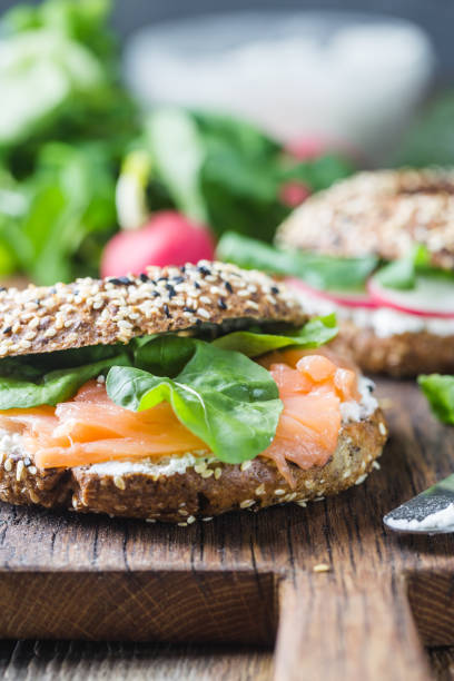istock Healthy breackfast with bagels 1132225687