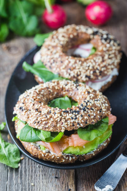 istock Healthy breackfast with bagels 1132225701