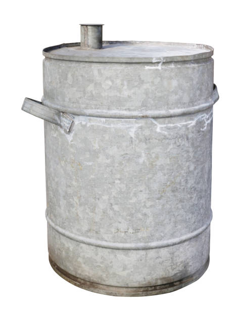 istock Old retro tin galvanized barrel for gasoline and diesel. Isolated 1132225719