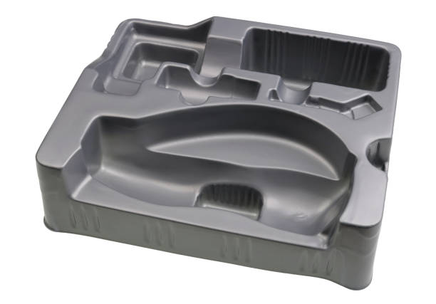 istock Modern but non ecological  packaging for electronic devices made of gray plastic. Isolated 1132225741