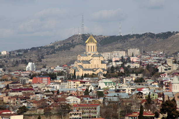 Panoramic View of Tbilisi stock photo