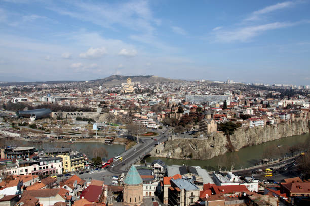 Panoramic View of Tbilisi stock photo