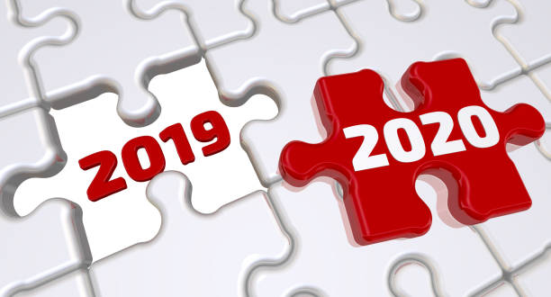 istock New 2020 year. The inscription on the missing element of the puzzle 1132226848