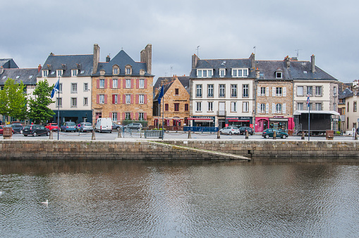 Downtown Landerneau in Finistere, France