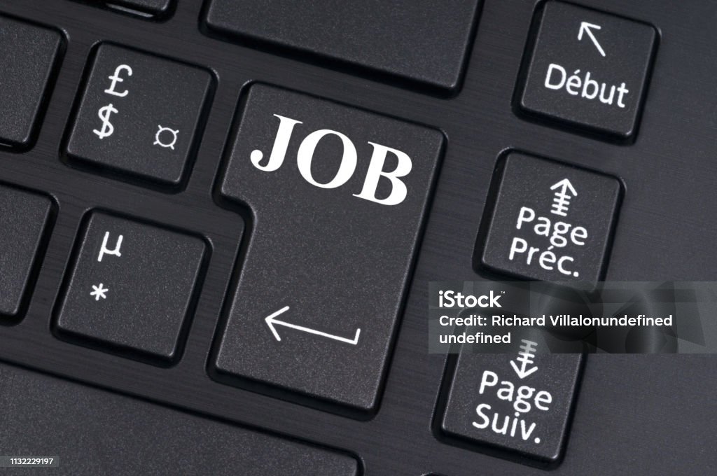 Job key on a computer keyboard marked job Computer Keyboard Stock Photo