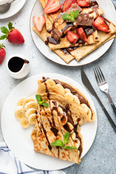 istock Crepes with chocolate, banana and strawberry 1132230793