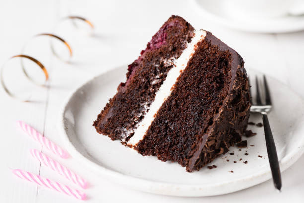 istock Dark chocolate cake, birthday cake 1132230945
