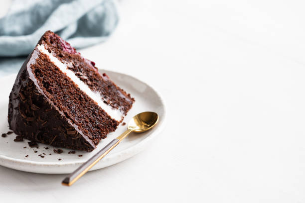 istock Slice of dark chocolate cake 1132230973