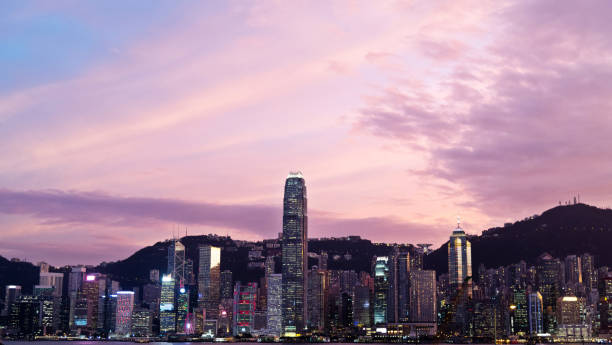 istock Hong Kong financial district at dusk 1132232273