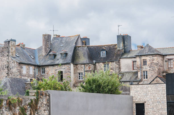 Downtown Landerneau in Finistere, France