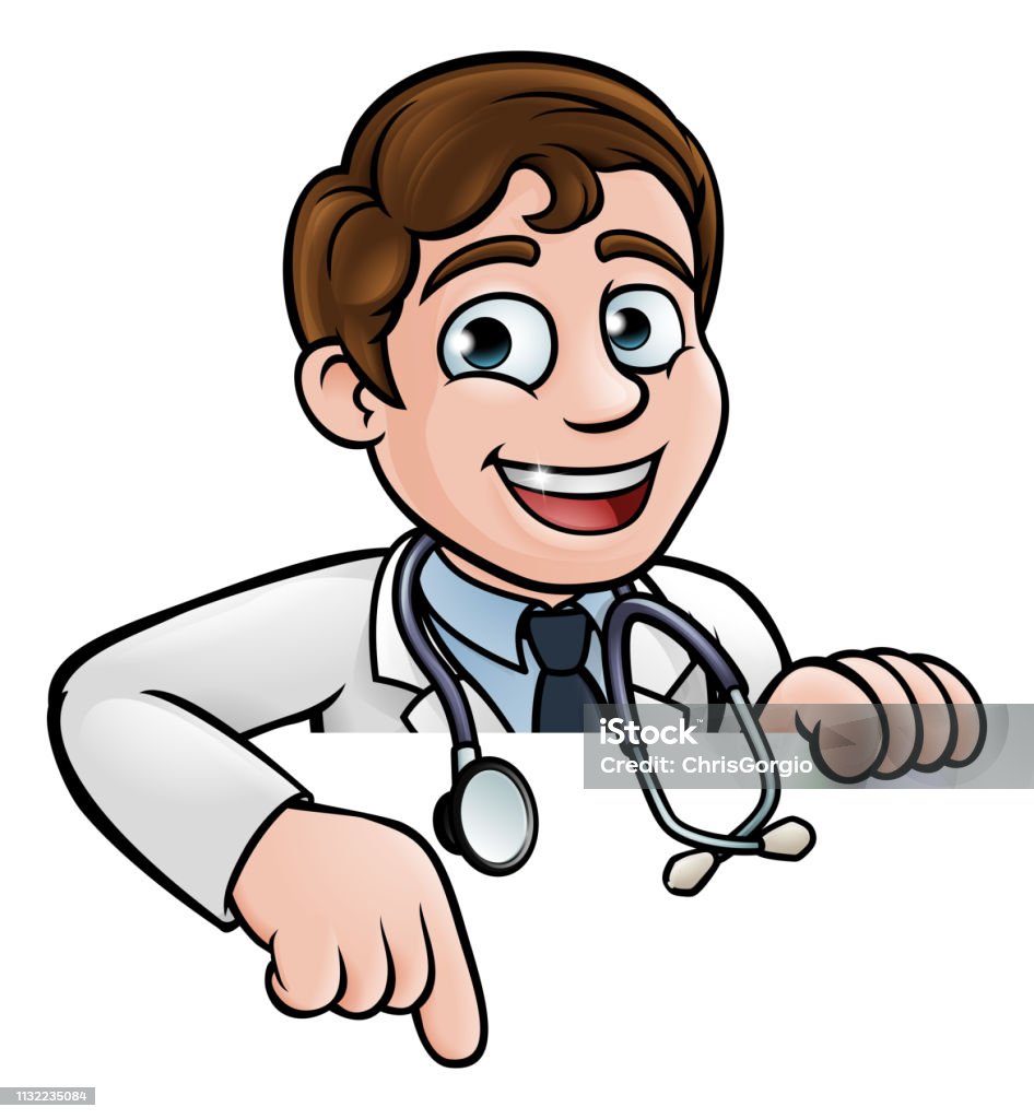 Doctor Cartoon Character Pointing Stock Illustration - Download ...