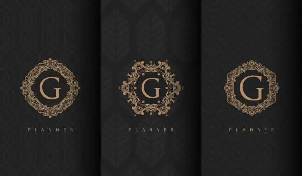 Vector illustration of Set of luxury logo