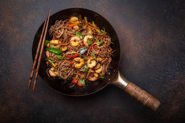 istock Stir fry noodles with chicken and vegetables 1132244061