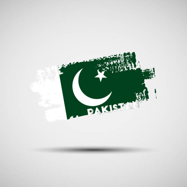 istock Grunge brush stroke with Pakistani national flag colors 1132246668