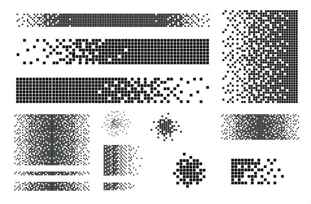 illustrations, cliparts, dessins animés et icônes de carré rempli dissous - abstract symbol circle variation