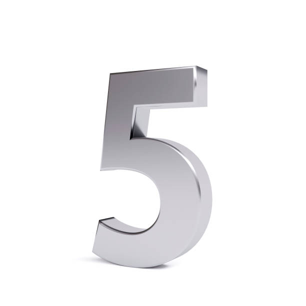 istock Metal number 5, isolated on white. Collection. 1132248405