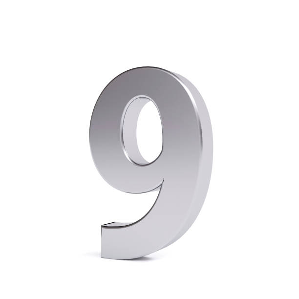 istock Metal number 9, isolated on white. Collection. 1132248469