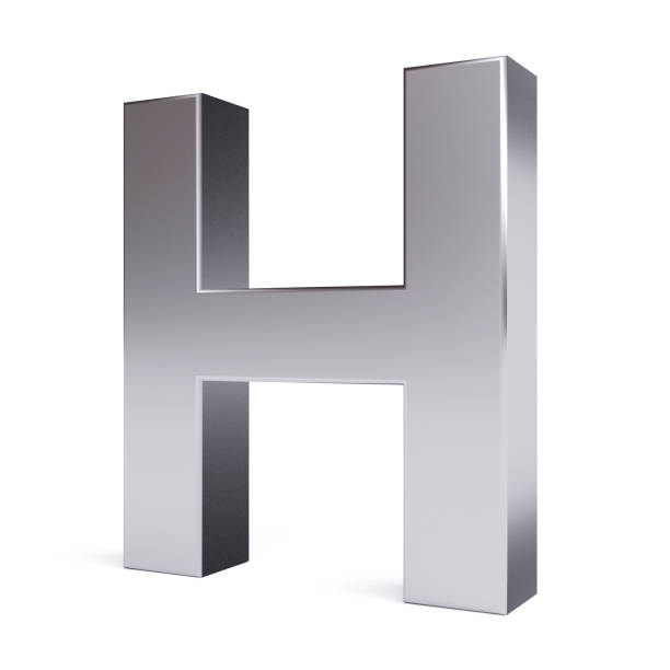 금속 문자 h. 컬렉션입니다. - letter h alphabet metal three dimensional shape 뉴스 사진 이미지