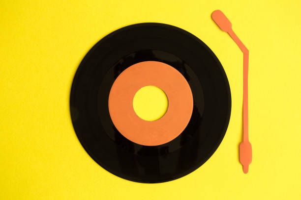 istock Vinyl record abstract isolated on yellow. 1132248831