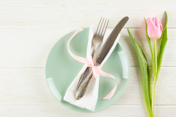 istock Easter table setting concept with a lot of copy space. 1132248959