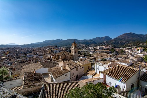 View of the roofs from the wall of the cathedral of Caravaca de la Cruz in the province of Murcia