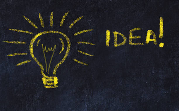 istock Concept of generating ideas. Chalk drawing of light bulb. 1132252442