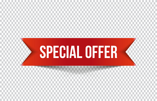 Red Special Offer Banner With Shadow On Transparent Background Can Be Used  With Any Background Stock Illustration - Download Image Now - iStock