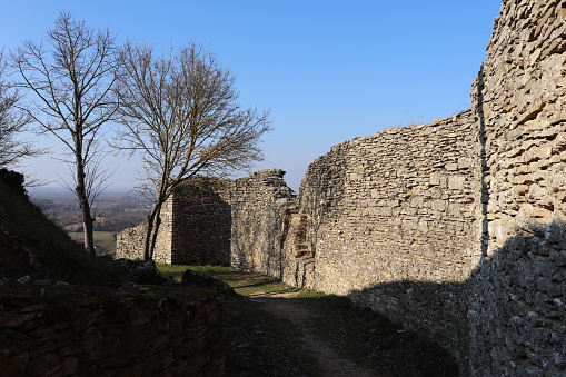 RAMPARTS SAINT HIPPOLYTE - MEDIEVAL VILLAGE OF CREMIEU - DAUPHINE - ISERE - FRANCE