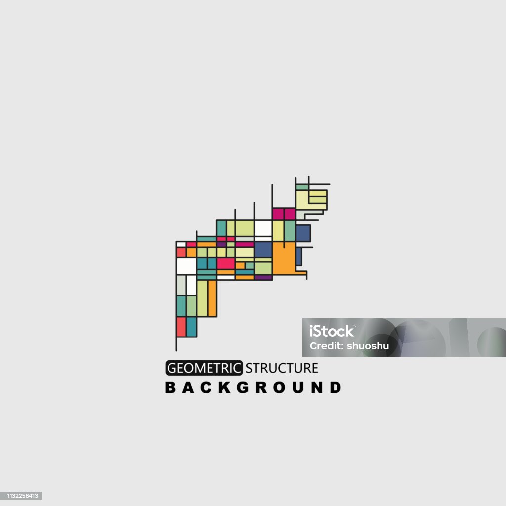 Colorful Rectangle Structure Pattern Background Stock Illustration ...
