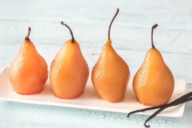 Photo of Poached pears on the plate