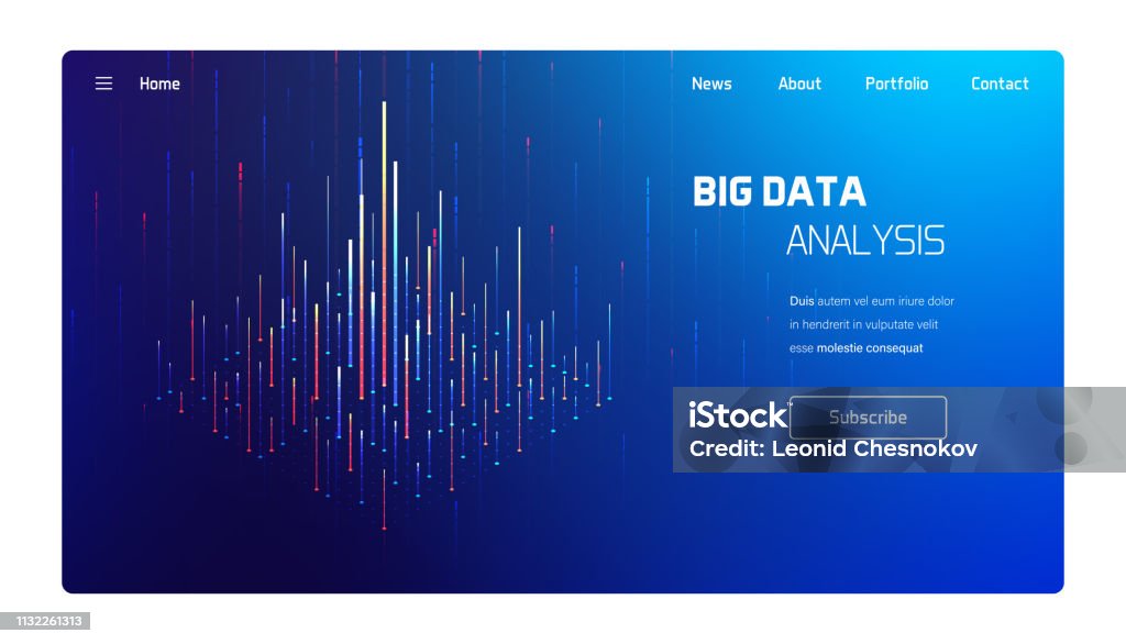 Big data modern graph Big data analysis, computer processing visualisation, business and finance tradings, futuristic isometric vector infographics illustration Data stock vector
