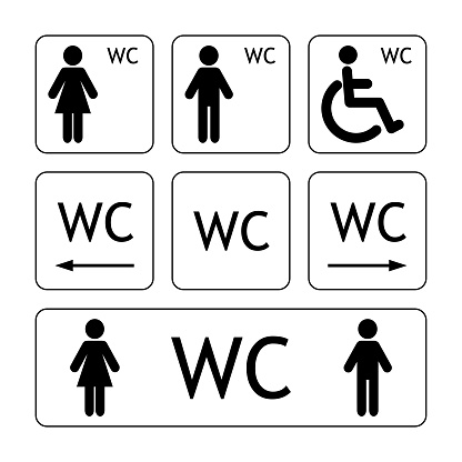 Wc Sign Samples Wc Sign For Restroom Wc Toilet Sign Vector Stock Illustration ...