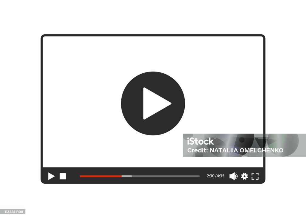 Video player for web in black and white, vector Movie stock vector