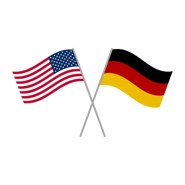 Vector illustration of Flags of USA and Germany