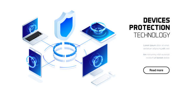 ilustrações, clipart, desenhos animados e ícones de sistema de segurança - network security security computer network firewall