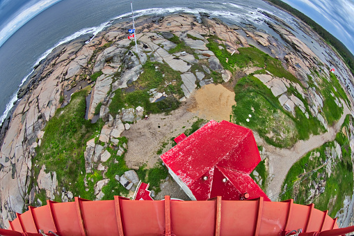 photo taken at the top of the Pointe-des-Monts lighthouse