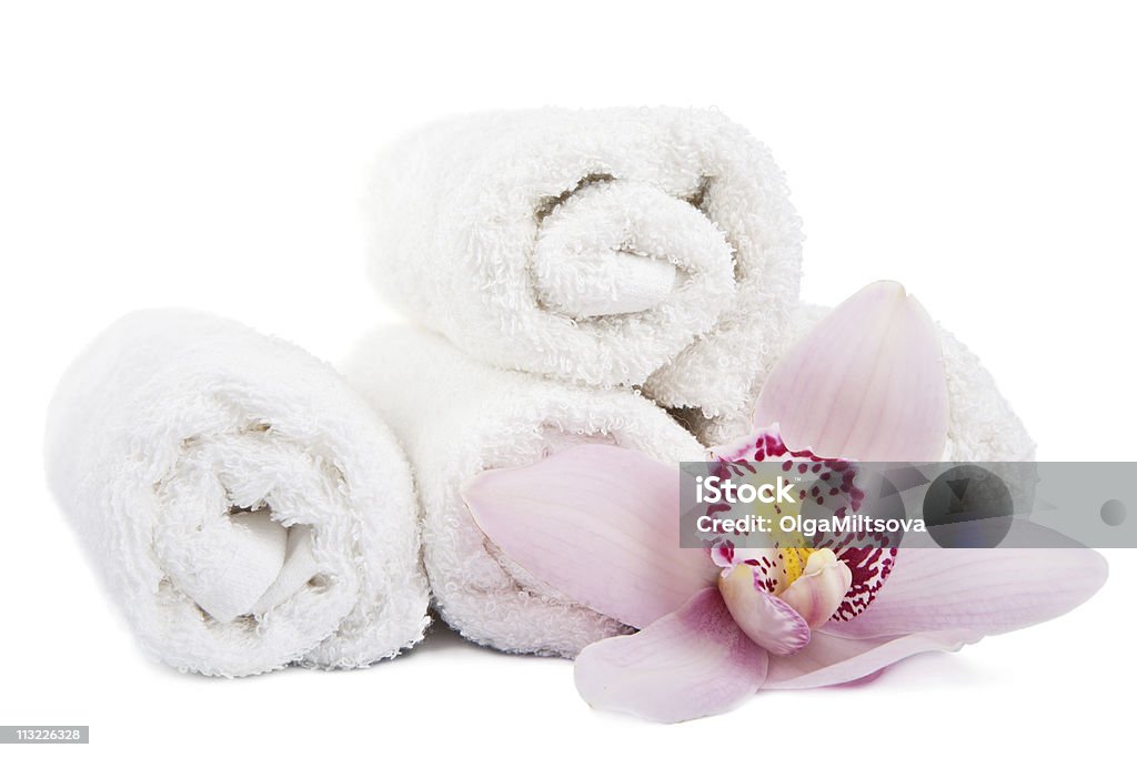 flower and towels  Blossom Stock Photo