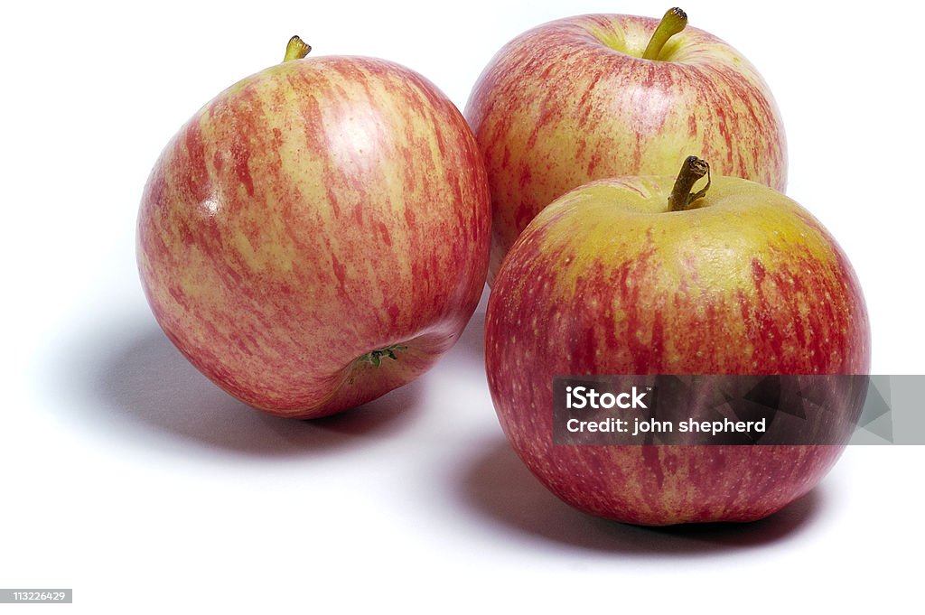 Drei Rote gesunde isoliert Äpfel - Lizenzfrei Apfel Stock-Foto