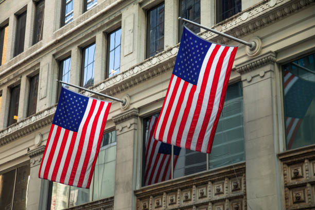 istock American Flag Office Building 1132266180