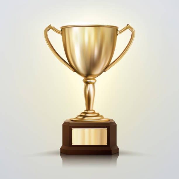 istock 3d realistic vector golden cup isolated on white background. Championship trophy. Sports tournament award. 1132266331