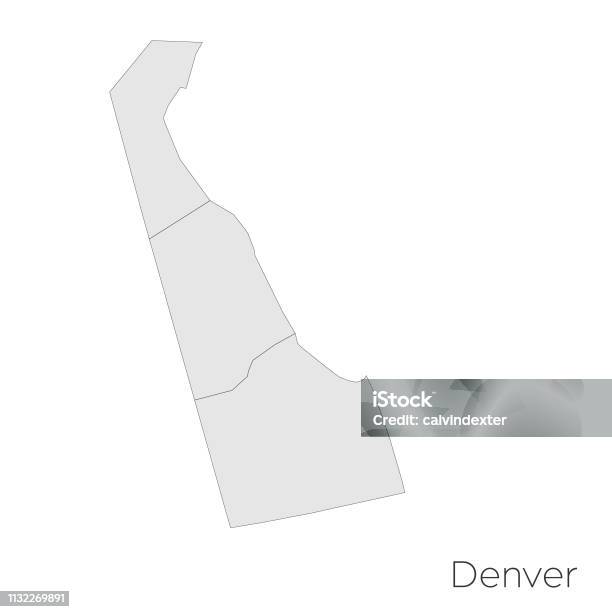 County Denver Layout Denver State Counties Map Stock Illustration - Download Image Now ...