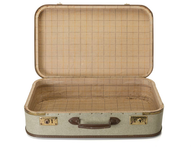 istock Opened shabby vintage suitcase isolated 1132271563